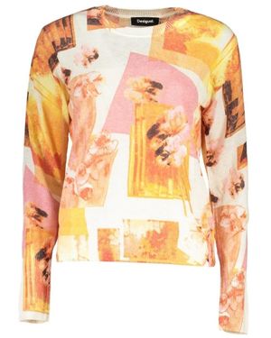 Desigual Hochgeschlossener pullover mit kontrastdetails - Orange