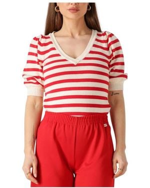 Pom Gestreifter Scharlachroter Pullover