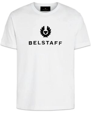 Belstaff Tops ,Wit ,Katoen Phoenix Logo Katoenen T-Shirt