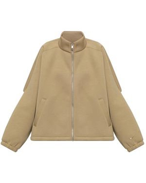 Nike Fitness ,Katoen Pregame Fleece Oversized Track Jacket - Naturel