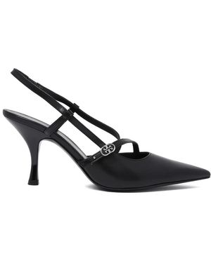 Tory Burch Schoenen ,Zwart ,Leer Double T Gesp Pomp - Blauw