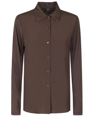 Seventy Overhemden ,Bruin ,Katoen Lange Mouwen Katoenmix Shirt