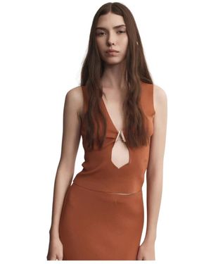 Akep Sleeveless Tops - Marrone