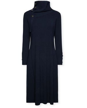 Elena Miro Strickkleid Mit Knöpfen - Blau