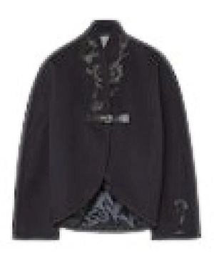 forte_forte Jassen ,Zwart ,Heart Majestic Velour Korte Jas - Blauw