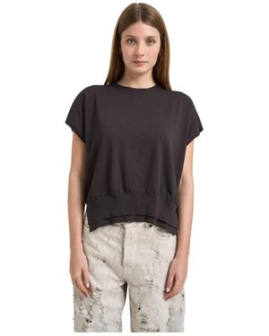 Liviana Conti Gebreid T-Shirt - Zwart