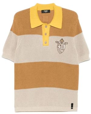 Fendi Truien & Vesten ,Veelkleurig ,Katoen Polo Shirt - Metallic