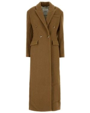 Nanushka Double-Breasted Coats - Naturel