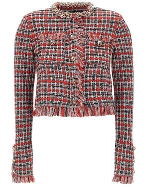 Self-Portrait Tweed Jackets - Rojo