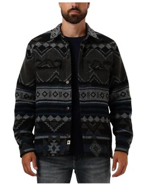 Anerkjendt Graues Karo-Overshirt Casual Stil - Schwarz