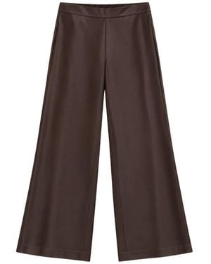 Clips Leather Trousers - Marrón