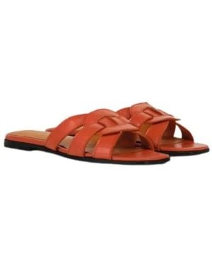 Summum Gewebte Ledersandalen - Braun