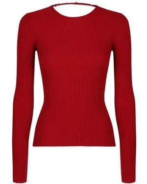 Courreges Round-Neck Knitwear - Red