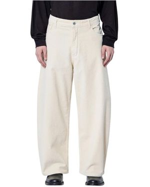 Studio Nicholson Broeken ,Katoen Paolo Volume Pants - Wit