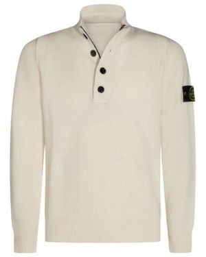 Stone Island Pullover Mit Hohem Kragen - Weiß