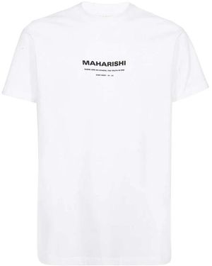 Maharishi Organisches Baumwoll-T-Shirt Mit Logodetail - Weiß
