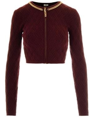 Elisabetta Franchi Bordeaux Pullover Aw25 Stilvolles Luxuriöses Gefühl - Rot