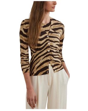 Ralph Lauren Truien & Vesten ,Veelkleurig ,Katoen Denzel Vest Met Lange Mouwen - Bruin