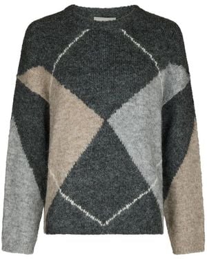 Neo Noir Round-Neck Knitwear - Grey