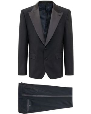 Dolce & Gabbana Kostuums ,Blauw ,Wol Abito 2 Pezzi - Zwart