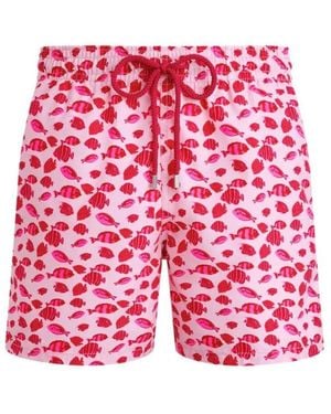 Vilebrequin Fishy Dance Badeshorts Für Herren - Rot