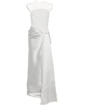 Solace London Strapless Drape Maxi Jurk - Wit