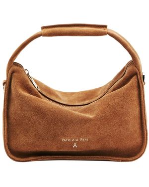 Patrizia Pepe Kleine Suede Tote Bag - Bruin