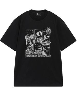 Moncler Tops ,Zwart ,Katoen Ss T-Shirt