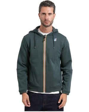 K-Way Hoodies & Sweatvesten ,Groen ,Katoen Prosper Brushed Pc Fleece