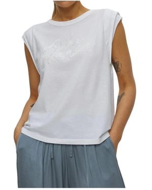 Deha Tops ,Wit ,10001 T-Shirt - Blauw