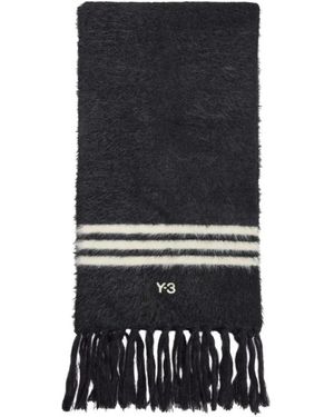 Y-3 Accessoires ,Zwart ,Polyester Stripes Sjaal