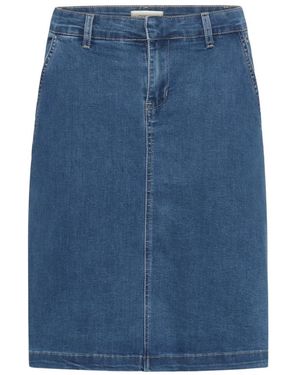 Cream Denim Skirts - Blue