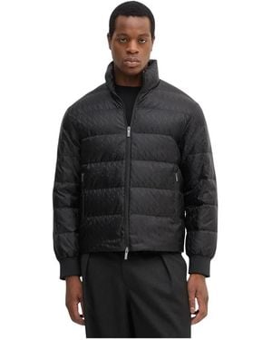 ARMANI EXCHANGE Tone On Tone Allover Logo Puffer Jas - Zwart