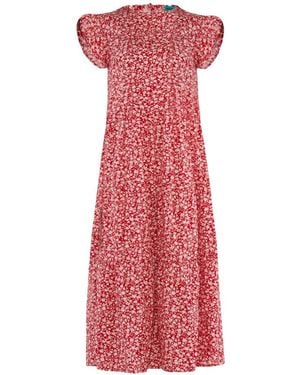 Tooche Geblümtes Midikleid - Rot