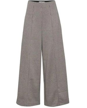 Ichi Wide Trousers - Grey