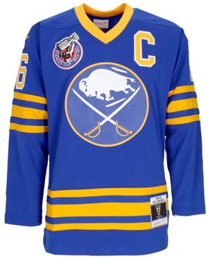 Mitchell & Ness Vintage Nhl Hockey Jacke Lafontaine Blau