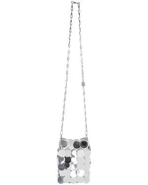 Rabanne Zilveren Sparkle Mini Schoudertas - Metallic