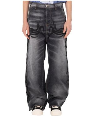 HELLSTAR Graffiti Loose Jeans - Grau