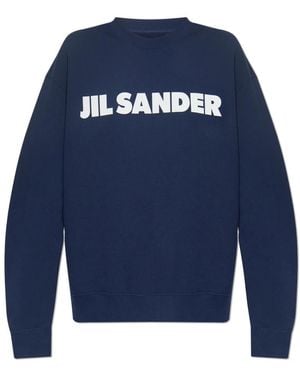 Jil Sander Sweatshirt Met Logo - Blauw