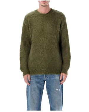 AURALEE Geborstelde Super Kid Mohair Knit Crewneck - Groen