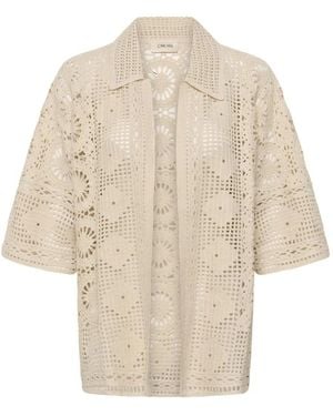 Cream Cryda Long Cardigan - Natur