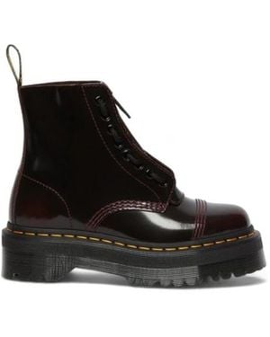 Dr. Martens Glänzende Leder Damenstiefel - Schwarz