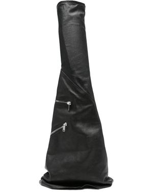 Rick Owens Schwarze Lederstiefeletten Mit Reißverschluss