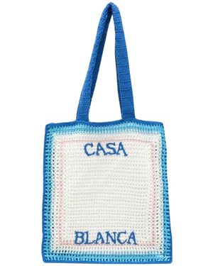 CASABLANCA Gehäkelte Tragetasche - Blau