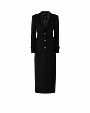 Pinko Jassen ,Blauw ,Wol Love Birds Single-Breasted Coat - Zwart