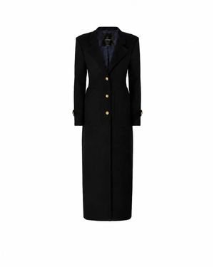 Pinko Jassen ,Blauw ,Wol Love Birds Single-Breasted Coat - Zwart