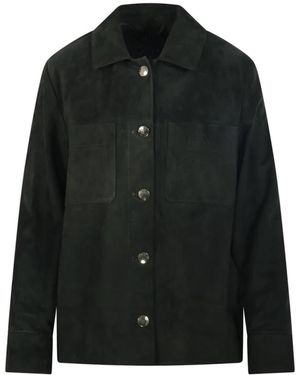 Max Mara Leather Jackets - Black