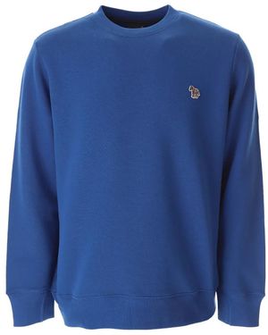 Paul Smith Hoodies & Sweatvesten ,Blauw ,Katoen Zebra Logo Sweatshirt