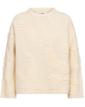 co'couture Truien & Vesten ,Wit ,Katoen Fabiacc O-Neck Knit - Naturel