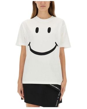Moschino Smiley Face Baumwoll-T-Shirt - Grau